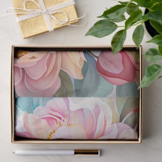 ソフトパ鮮やかステルのデコペで咲く牡丹 薄葉紙 (ギフト)