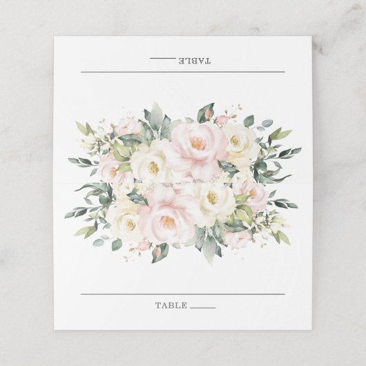 ソフトヒューデリケートアイボリー赤面フローラ結婚ズ  プレイスカード (外部開封)