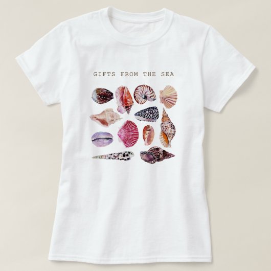 ソフトビーチシェルパターンデザイン Tシャツ (デザイン正面)