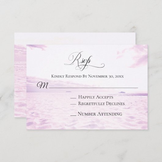 *~*ソフトビーチシーサンドスカイ結婚ト 出欠カード (正面/裏面)