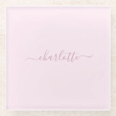 ソフトピかわいらしンクと赤面 ガラスコースター (正面)