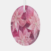 ソフトピきらめくックポインセチア ガラスオーナメント (正面左)