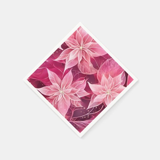 ソフトピきらめくックポインセチア スタンダードカクテルナプキン (角)