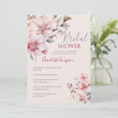 ソフトピエレガントックウォーター色フローラブライダルシャワー 招待状 (スタンド正面)