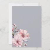 ソフトピエレガントックウォーター色フローラブライダルシャワー 招待状 (裏面)