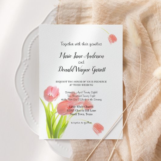 ソフトピエレガントックチューリップ招待状 セーブザデート