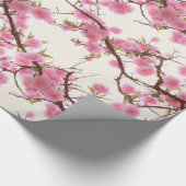 ソフトピエレガントンクさくらんぼブロッサム花模様 ラッピングペーパー (コーナー)
