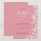 ソフトピエレガントンクフローラブライダルシャワー 招待状 (正面/裏面)