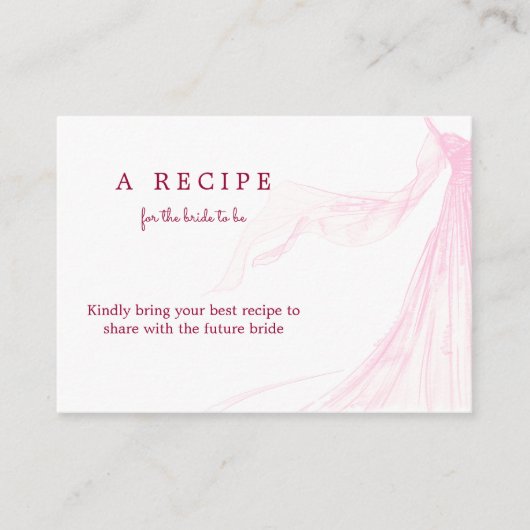 ソフトピエレガントンクブライダルドレスブライダルシャワー エンクロージャーカード (正面)