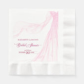 ソフトピエレガントンクブライダルドレスブライダルシャワー 縁ありランチョンナプキン (正面)