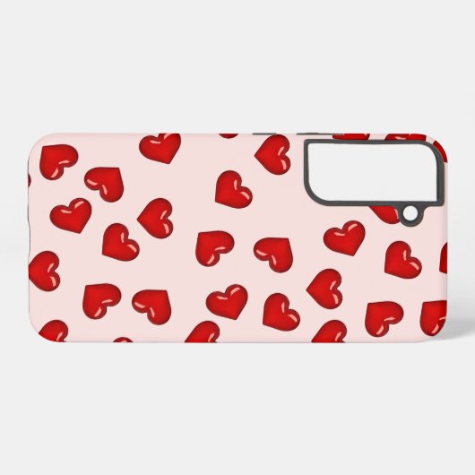 ソフトピエレガントンク上の恋人赤いハートパターン SAMSUNG GALAXYケース (裏面横)