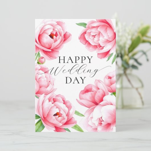ソフトピエレガントンク牡丹の結婚おめでとう カード (スタンド正面)
