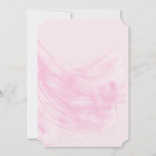 ソフトピエレガントンク結婚のドレスブライダルシャワー 招待状 (裏面)