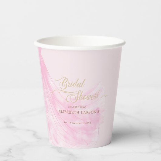 ソフトピエレガントンク結婚のドレスブライダルシャワー 紙コップ (正面)