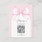 ソフトピエレガントンク赤面ボウブライダルシャワーレジストリ エンクロージャーカード (正面)