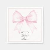 ソフトピエレガントンク赤面ボウブライダルシャワー スタンダードカクテルナプキン (正面)