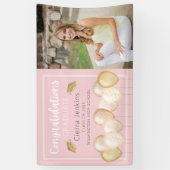 ソフトピエレガントンク金ゴールドフォト卒業バナー 横断幕 (縦)