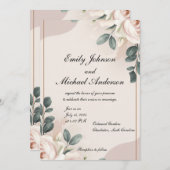 ソフトピエレガントンクaのフローラ結婚式招待状 招待状 (正面/裏面)