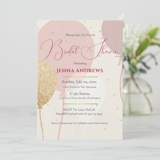 ソフトピカジュアルンクエレガント、花嫁の名前 招待状 (スタンド正面)