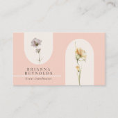 ソフトピシンプルンクにモダンボホワイルドフラワーズオン 名刺 (正面)