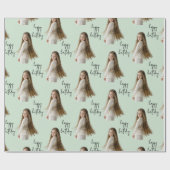 ソフトピスタチオカスタムと誕生日の文字と写真 –  ラッピングペーパー (フラット)