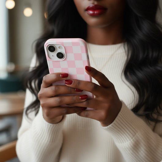 ソフトピフェミニンッ市松模様にク ガーリー Case-Mate iPhoneケース
