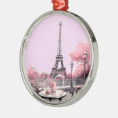 ソフトピフランスのンクのクリスマス メタルオーナメント (左)