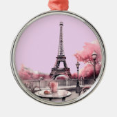 ソフトピフランスのンクのクリスマス メタルオーナメント (正面)