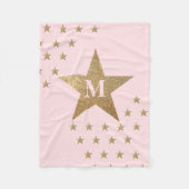 ソフトピモノグラムのッモダンクと金ゴールドの星 フリースブランケット (正面)