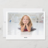 ソフトピンクかわいらしのクリスマスのトナカイの子供の写真 シーズンカード (裏面)