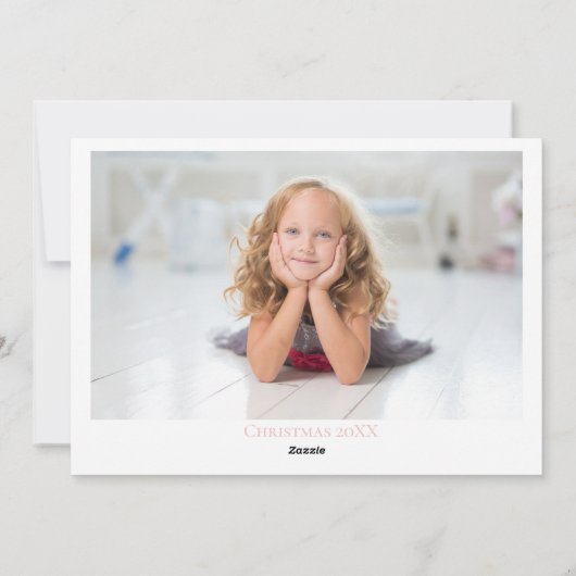 ソフトピンクかわいらしのクリスマスのトナカイの子供の写真 シーズンカード (裏面)