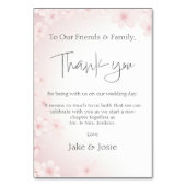 ソフトピンクさくらんぼ結婚ブロッサム感謝していのテーブル テーブルナンバー (正面)