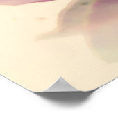 ソフトピンクさくらんぼ花花 ポスター (角)