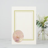 ソフトピンクさくらんぼ花花 便箋 (スタンド正面)