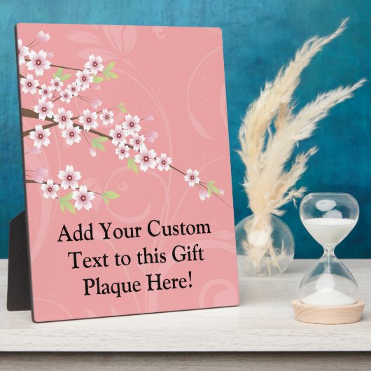 ソフトピンクさくらんぼ花 フォトプラーク (側面)