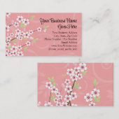 ソフトピンクさくらんぼ花 名刺 (正面/裏面)