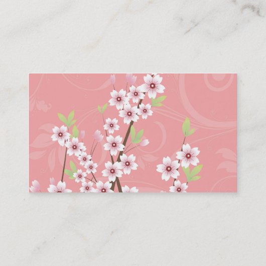 ソフトピンクさくらんぼ花 名刺 (裏面)