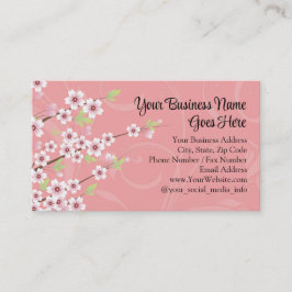 ソフトピンクさくらんぼ花 名刺