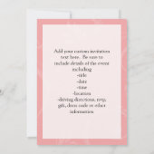 ソフトピンクさくらんぼ花 招待状 (裏面)