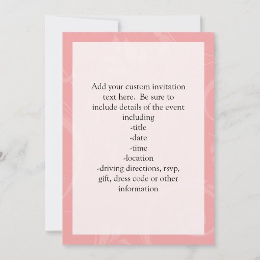 ソフトピンクさくらんぼ花 招待状 (裏面)