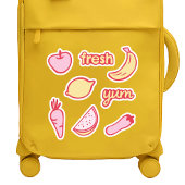 ソフトピンクとイエローの果物と野菜のステッカーセット シール