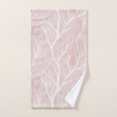 ソフトピンクとクリームツリーの枝 バスタオルセット (ハンドタオル)