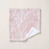 ソフトピンクとクリームツリーの枝 バスタオルセット (ウォッシュタオル)