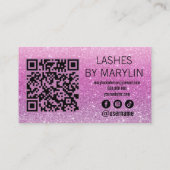 ソフトピンクとパープルのグリッターラッシュテグラデーションック ロイヤリティカード (裏面)