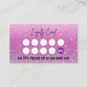 ソフトピンクとパープルのグリッターラッシュテグラデーションック ロイヤリティカード (正面)