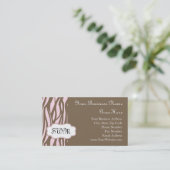 ソフトピンクとブラウンのモノグラムフレーム名刺 名刺 (スタンド正面)