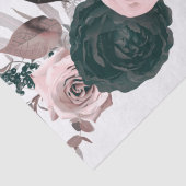 ソフトピンクとブラックのフローラグリーンリー結婚ホワイト 薄葉紙 (詳細)