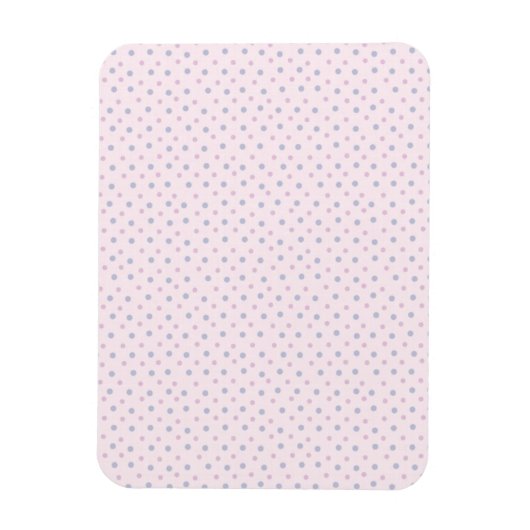 ソフトピンクとブルーのマイクロドット マグネット (縦)