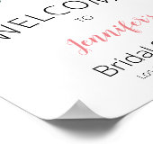 ソフトピンクとブルーの花のウェルカム ポスター (角)