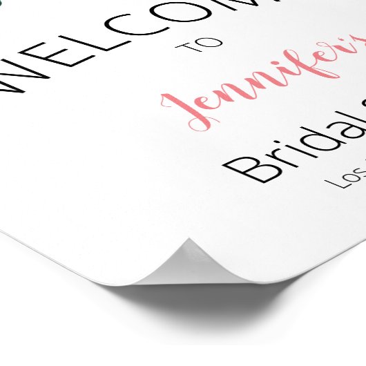 ソフトピンクとブルーの花のウェルカム ポスター